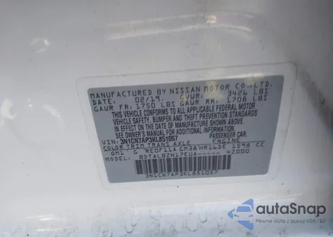 2019 Nissan Versa 1.6 Sv из США, поврежденный, VIN 3N1CN7AP3KL851057